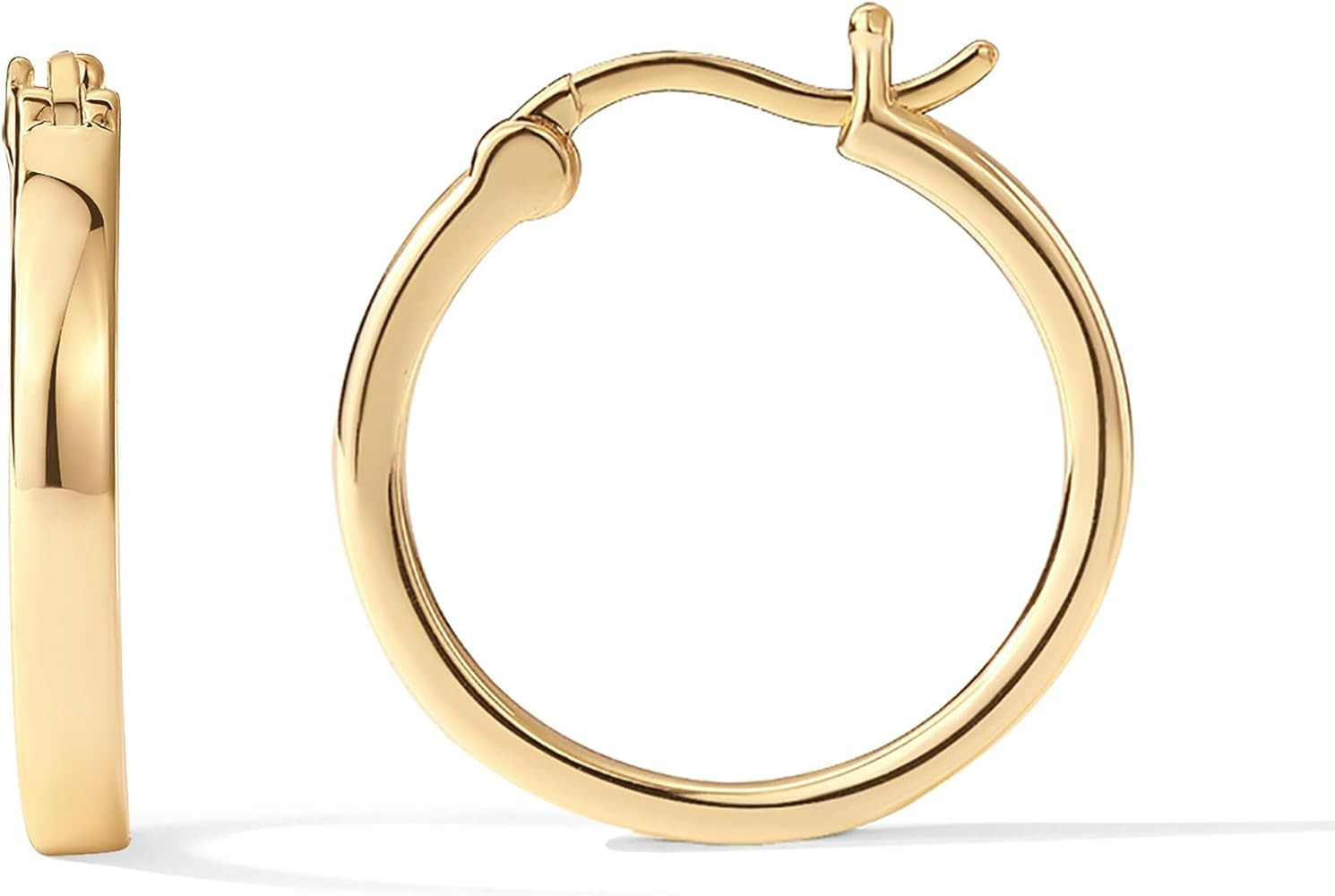 PAVOI Gold Hoop Earrings for Women, 14K Gold Plated Lightweight Hoops | Amazon (US)