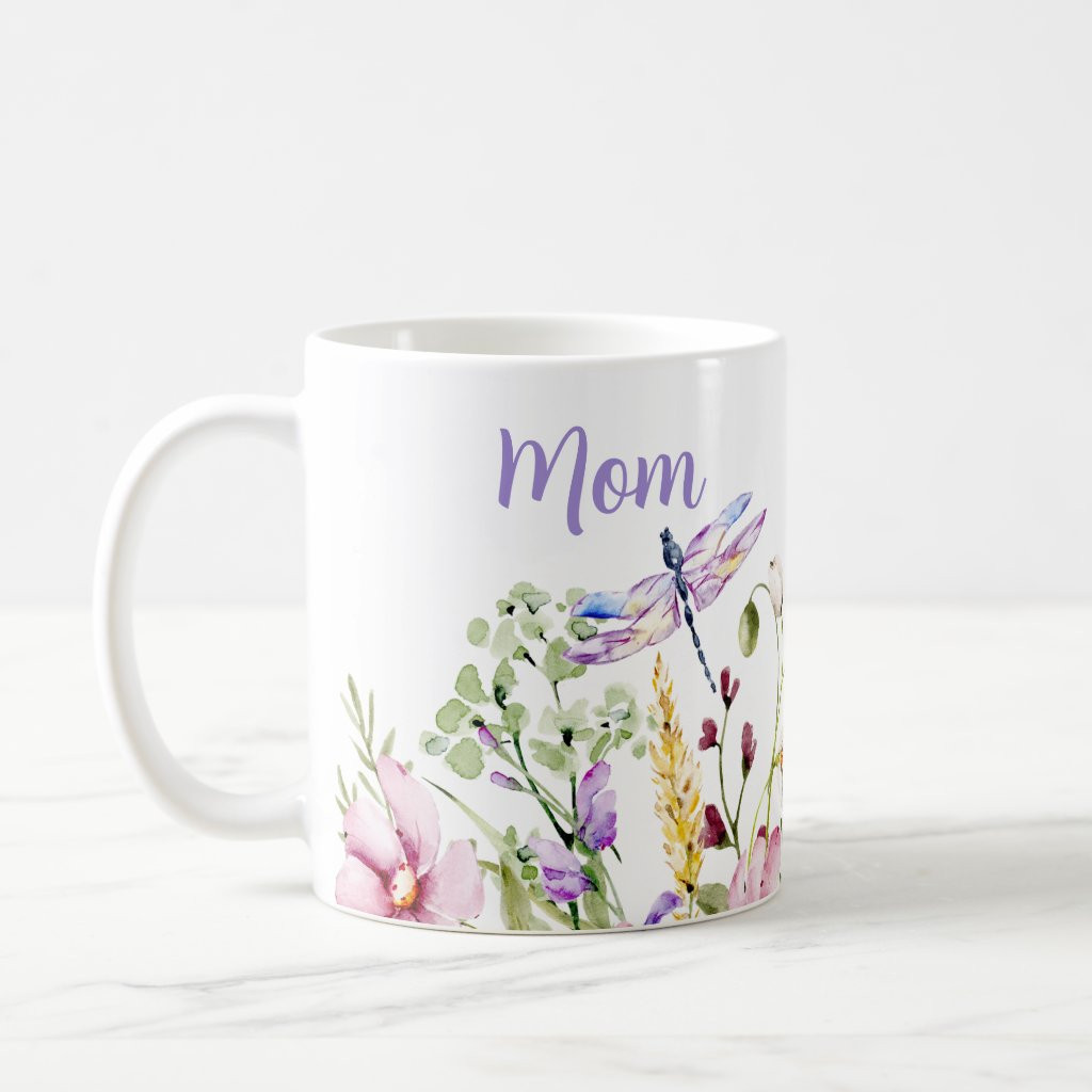 Spring Floral Personalized Mom Coffee Mug | Zazzle
