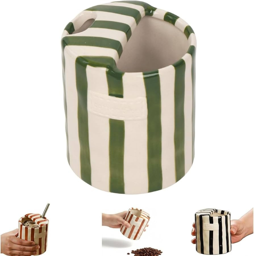Ceramic Coffee Mug,Ceramic Mug,Retro Striped Ceramic Mark Hand-Painted Cup,10 oz Coffee Mug,Ceram... | Amazon (US)