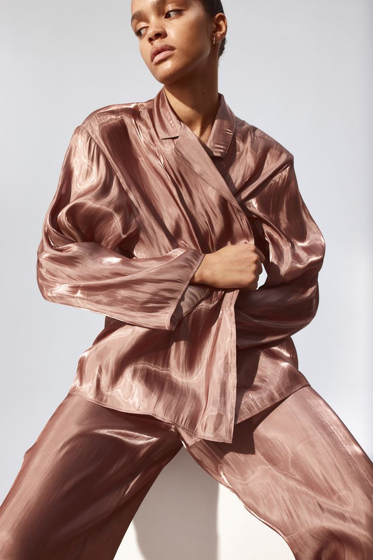 Satin Pajama Shirt and Pants | H&M (US + CA)