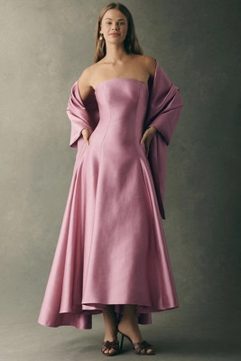 Strapless Drop-Waist Midi Dress | Anthropologie (US)