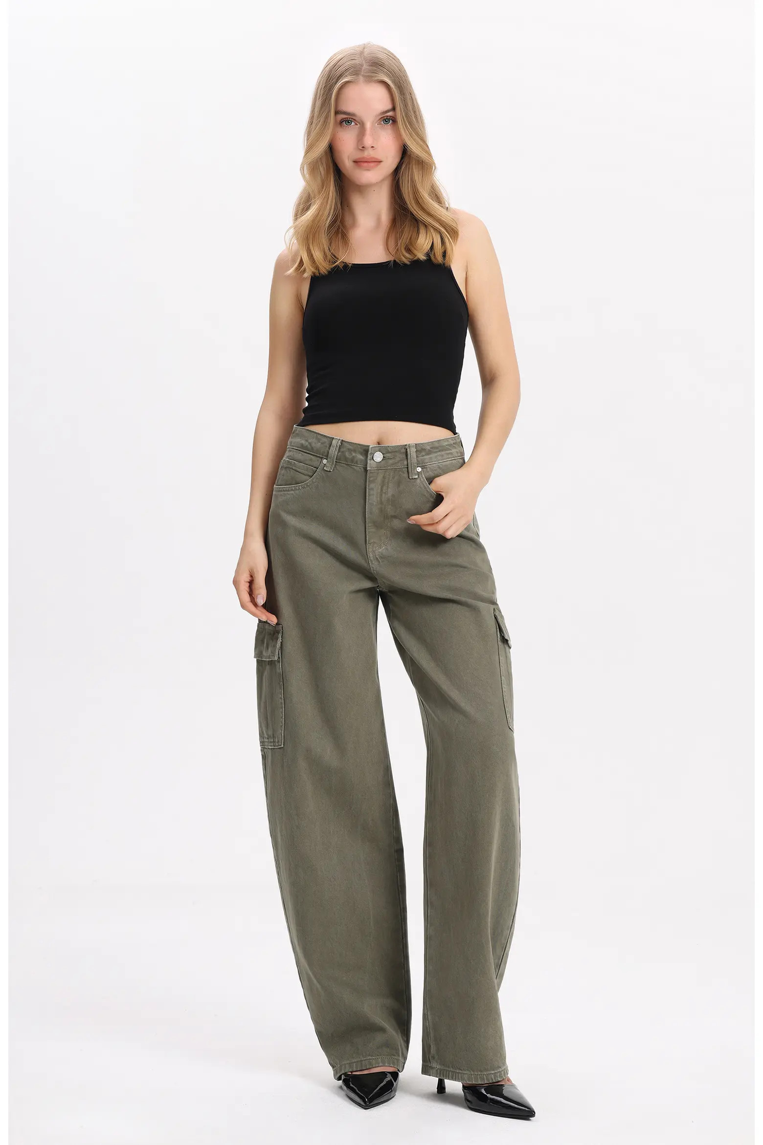 Bayeas Low Rise Barrel Cargo Jeans (Women) | Nordstrom | Nordstrom