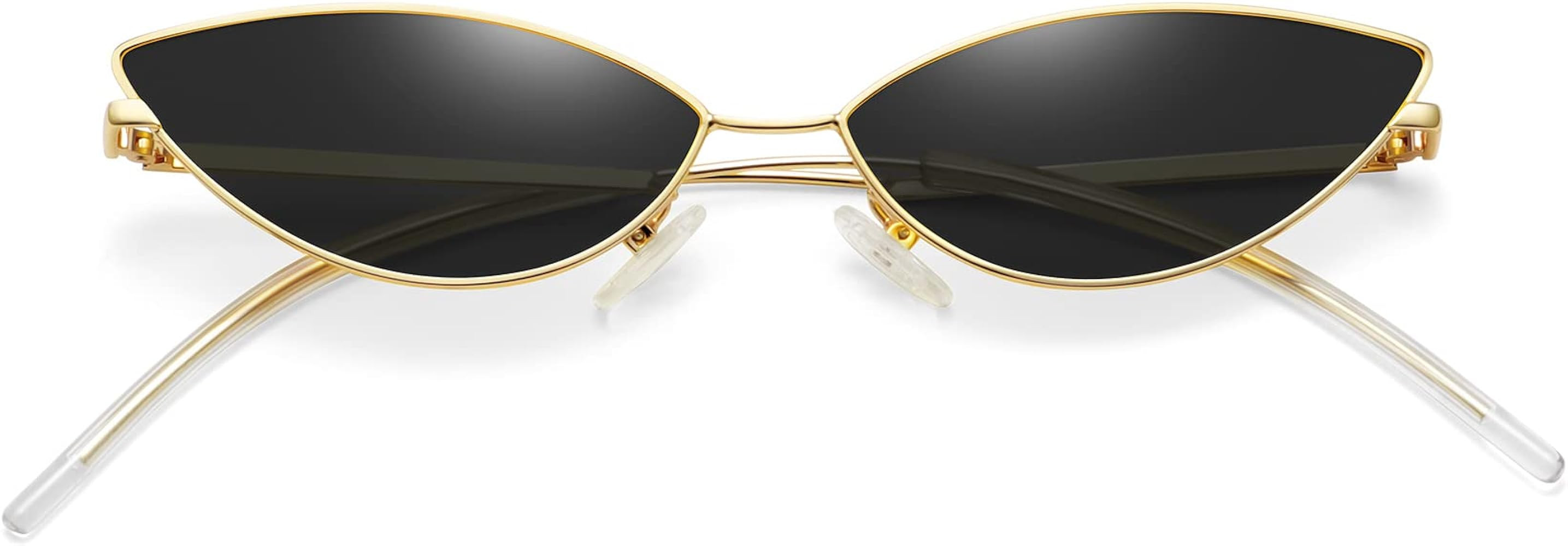 MEETSUN Retro Vintage Small Cat Eye Sunglasses For Women Men Narrow Small Oval Glasses Petals Sha... | Amazon (US)