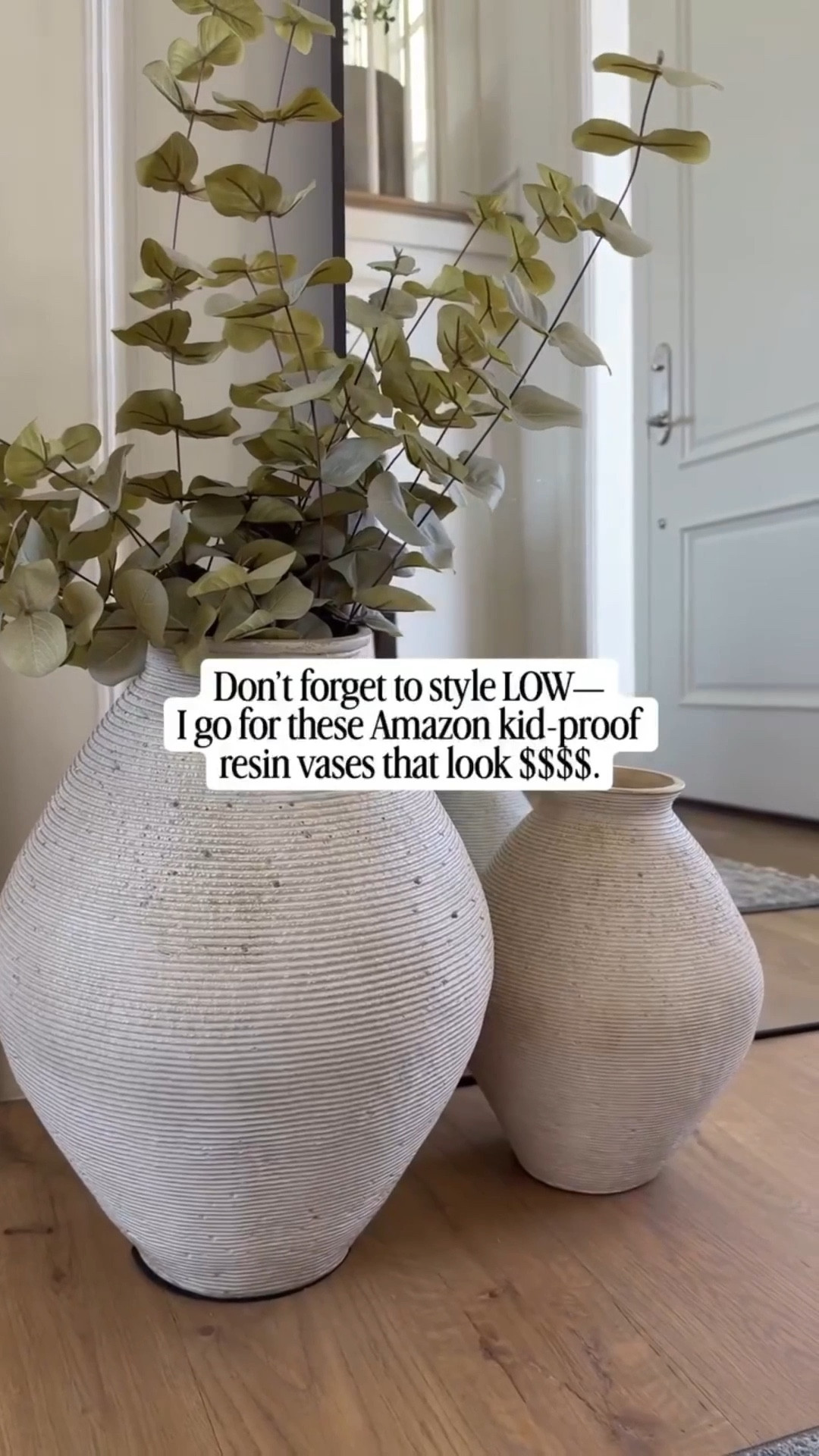 These gorgeous Amazon vases look like the $200-$300 ones, but are a fraction of the price, and Becuase they are resin, they are extremely durable. Perfect for decorating at home with kids! Mine have been knocked over multiple times with no issue.

They are a stunning and more affordable option that would look incredible styled at an entryway, next to a console table or fireplace. I love pairing them together for a coordinated design moment.

#amazonhome #interiorstylingideas #floorvase #affordabledecor

#LTKdayinmylife #LTKSeasonal #LTKHome
