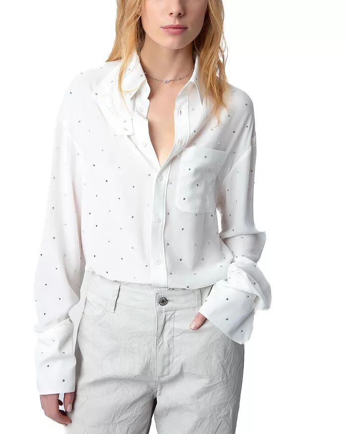 Zadig & Voltaire Tyrone Silk Rhinestone Shirt Women - Bloomingdale's | Bloomingdale's (US)