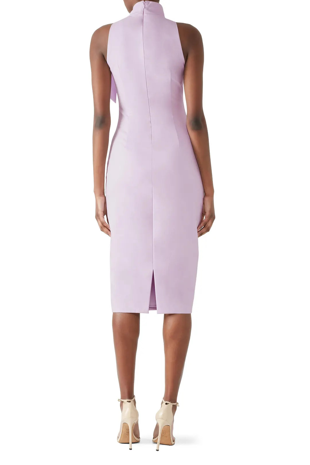 Lilac Tie Neck Sheath | Rent the Runway