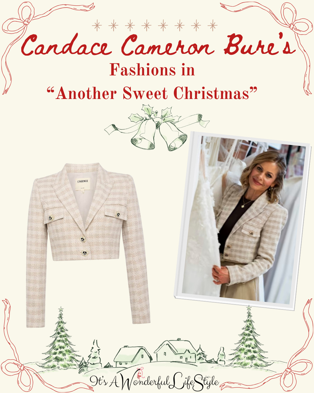Get Candace Cameron Bure’s chic cropped jacket from “Another Sweet Christmas”—a festive, stylish piece that adds Merry & Bright charm to any holiday look! 

 #LTKGiftGuide #LTKHoliday #LTKSeasonal