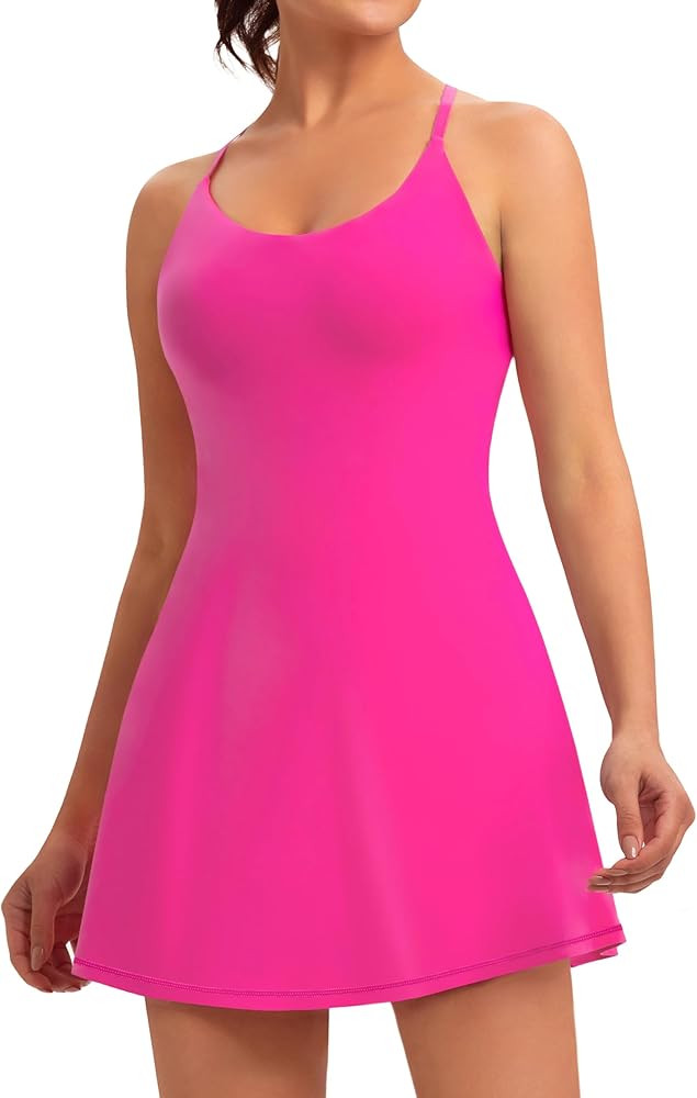 Womens Easy Pee Tennis Dress with Built in Shorts and Pockets - Workout Athletic Golf Dresses | Amazon (US)