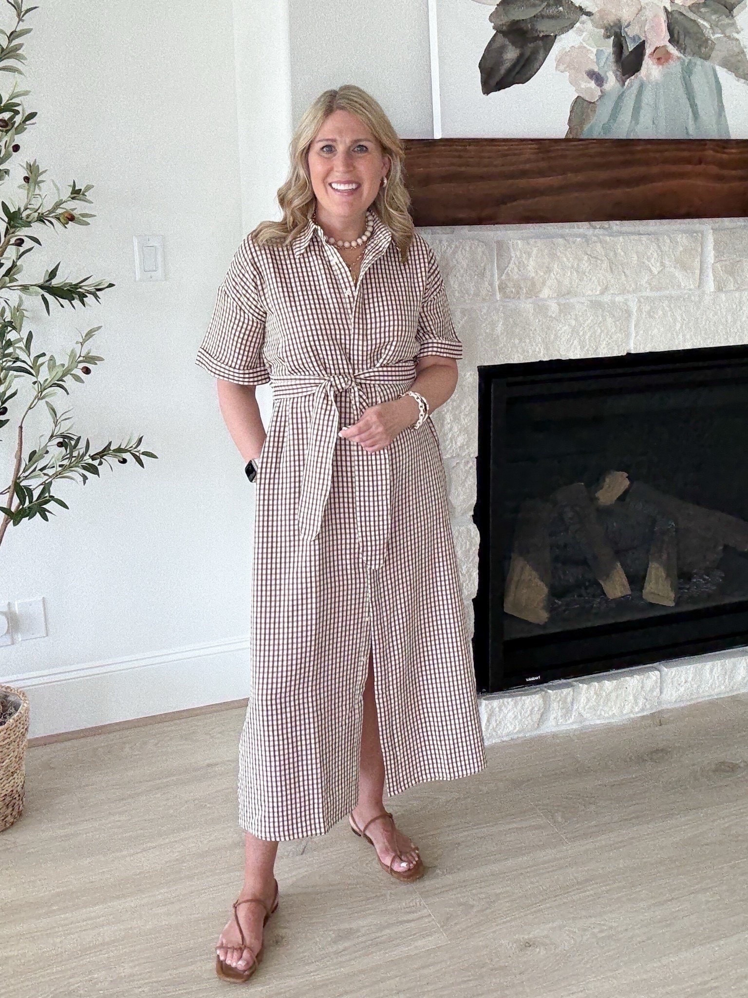This Brown Gingham Seersucker dress from Tuckernuck is lightweight and breathable. It has a relaxed fit. Runs tts. Love. ♥️ 

 #LTKStyleTip #LTKShoeCrush #LTKItBag #LTKParties #LTKGiftGuide #LTKootd #LTKMidsize #LTKWorkwear #LTKFindsUnder50 #LTKBeauty #LTKFindsUnder100 #LTKOver40 #LTKSeasonal