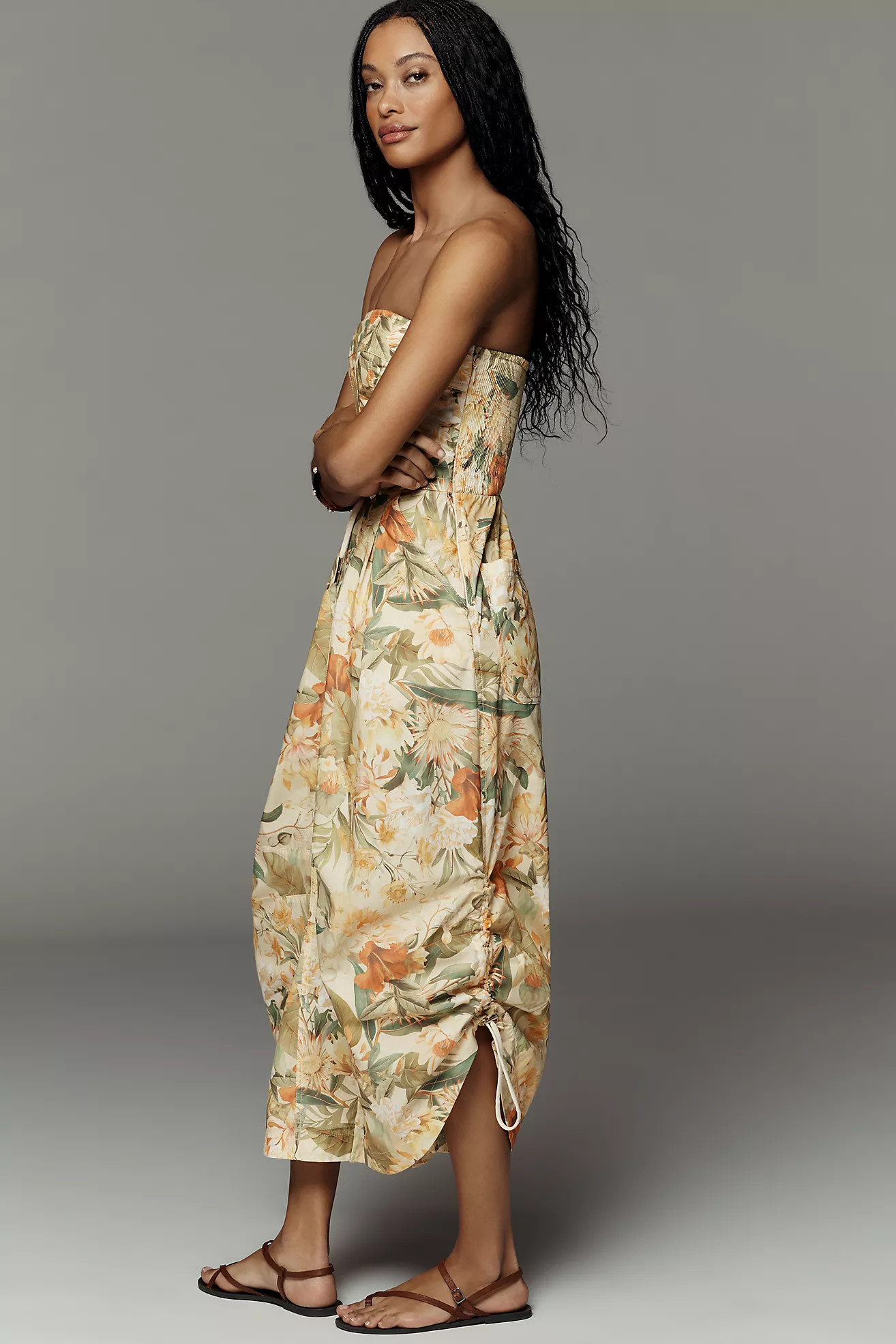 By Anthropologie Cotton Strapless Parachute Jumpsuit | Anthropologie (US)
