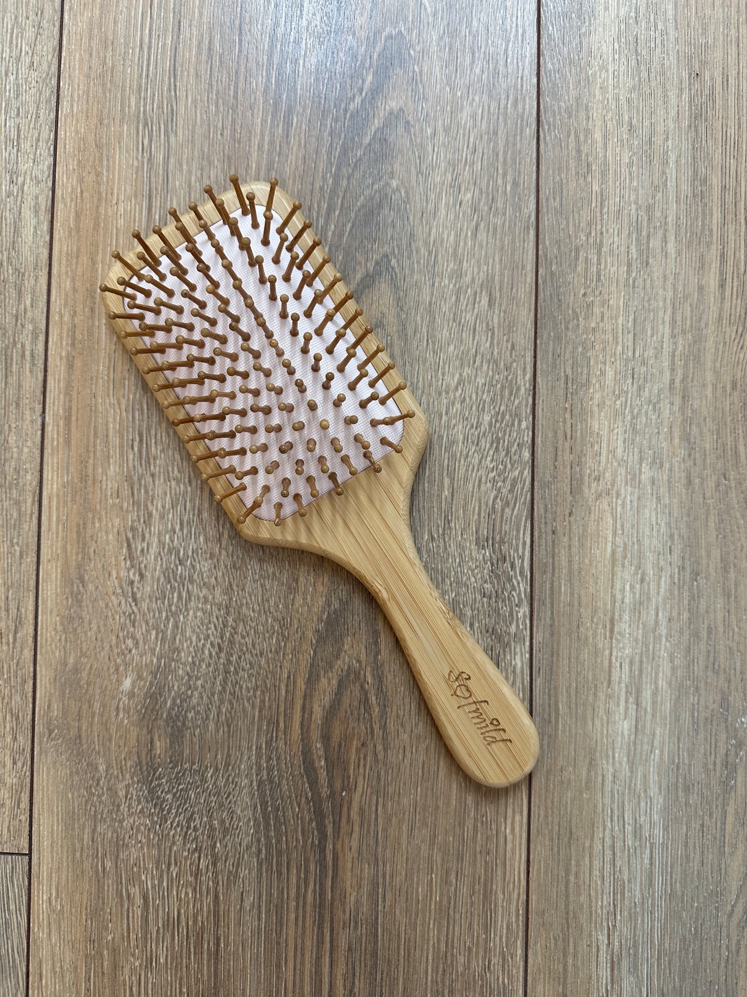 Organic bamboo brush. Reduces frizz and is non-toxic. 

#LTKFamily #LTKFindsUnder50 #LTKKids
