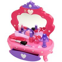 Kid Connection Light up Vanity Set with Working Storage Drawer, 13 Pieces | Walmart (US)