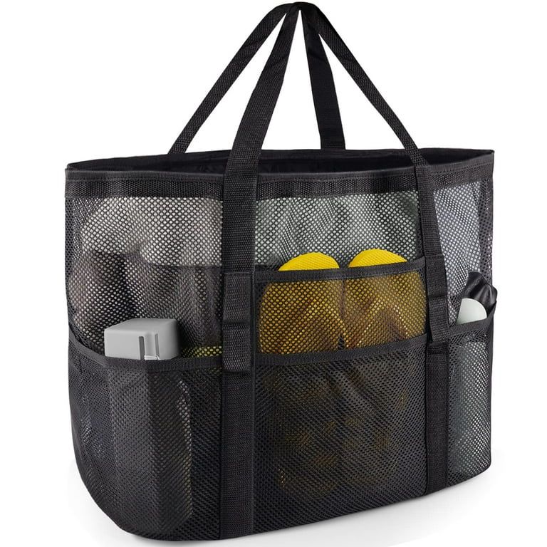 Mesh Beach Bag - 16.5x8.5x15 W/8 Pockets -Large Beach Tote Bag for Family,Foldable Beach Bag for ... | Walmart (US)