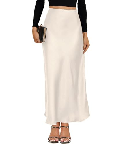 VividMosaic 2025 Satin High Waisted Maxi Skirt Silk A-Line Spring Summer Casual Long Skirts for W... | Amazon (US)
