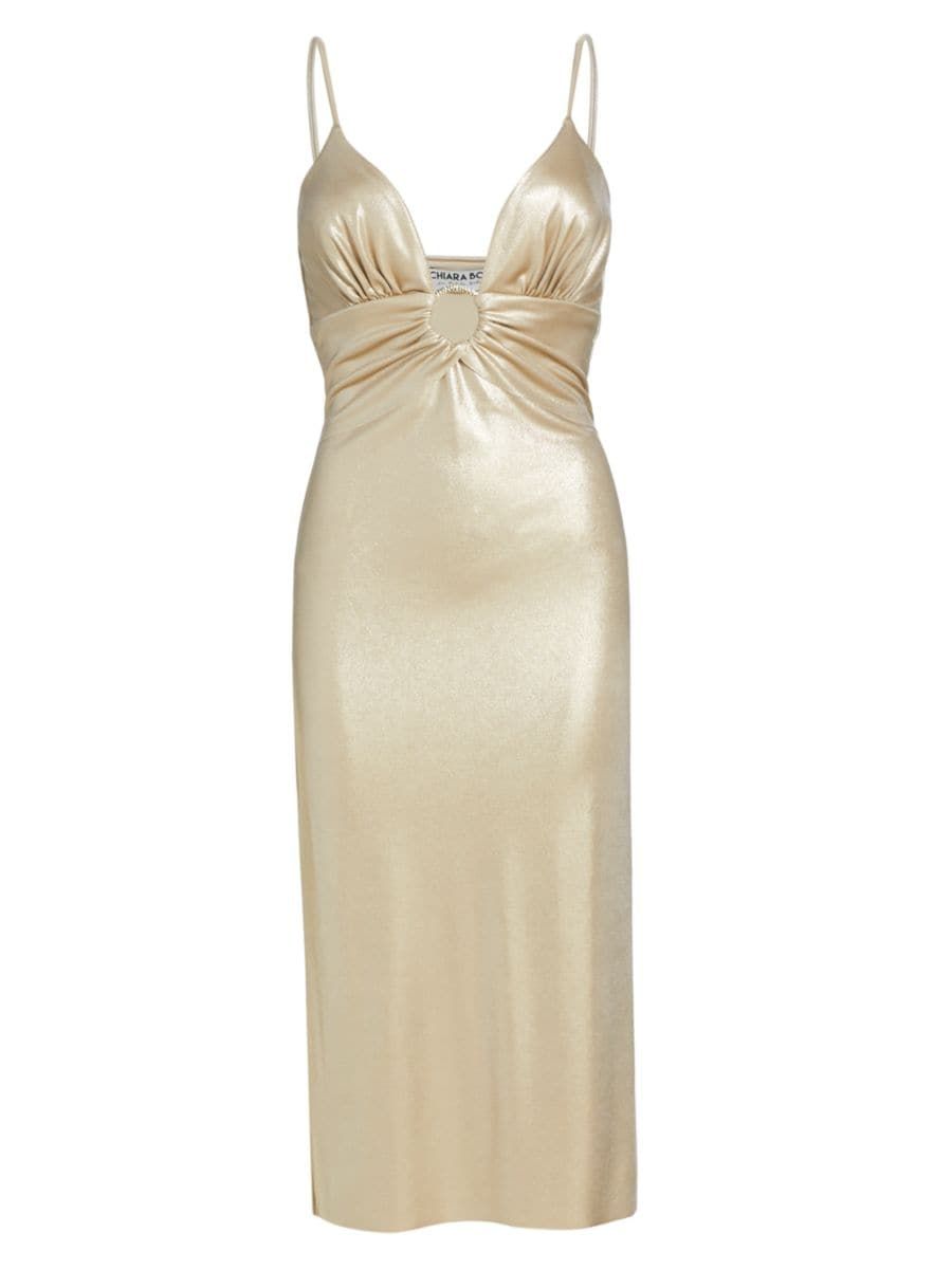 Viridiana Splendid Metallic Midi-Dress | Saks Fifth Avenue