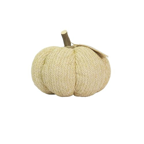 Ashland 7" Cream Tabletop Fabric Pumpkin Fall Decor for Home | Amazon (US)