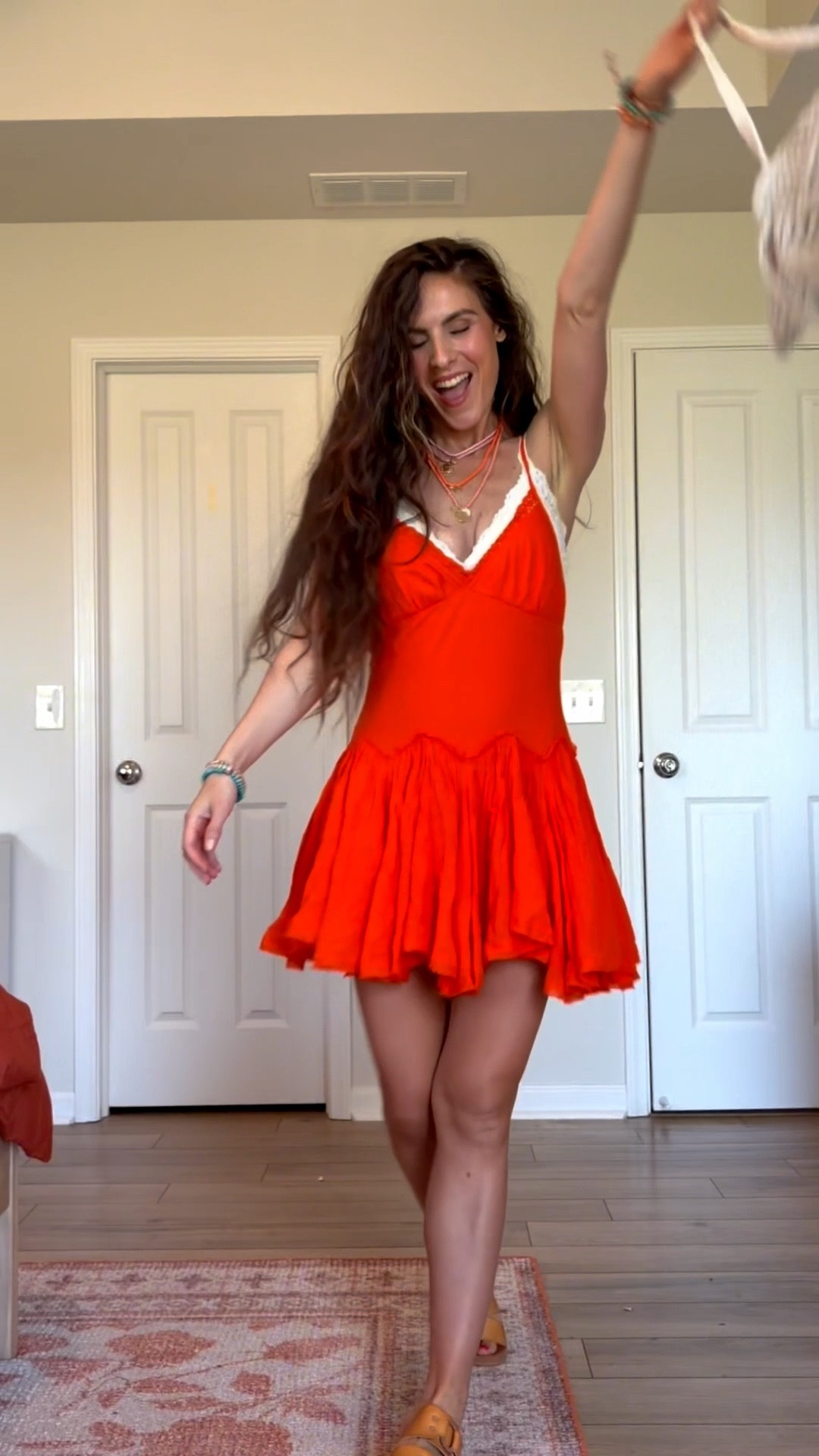 Wearing a small 