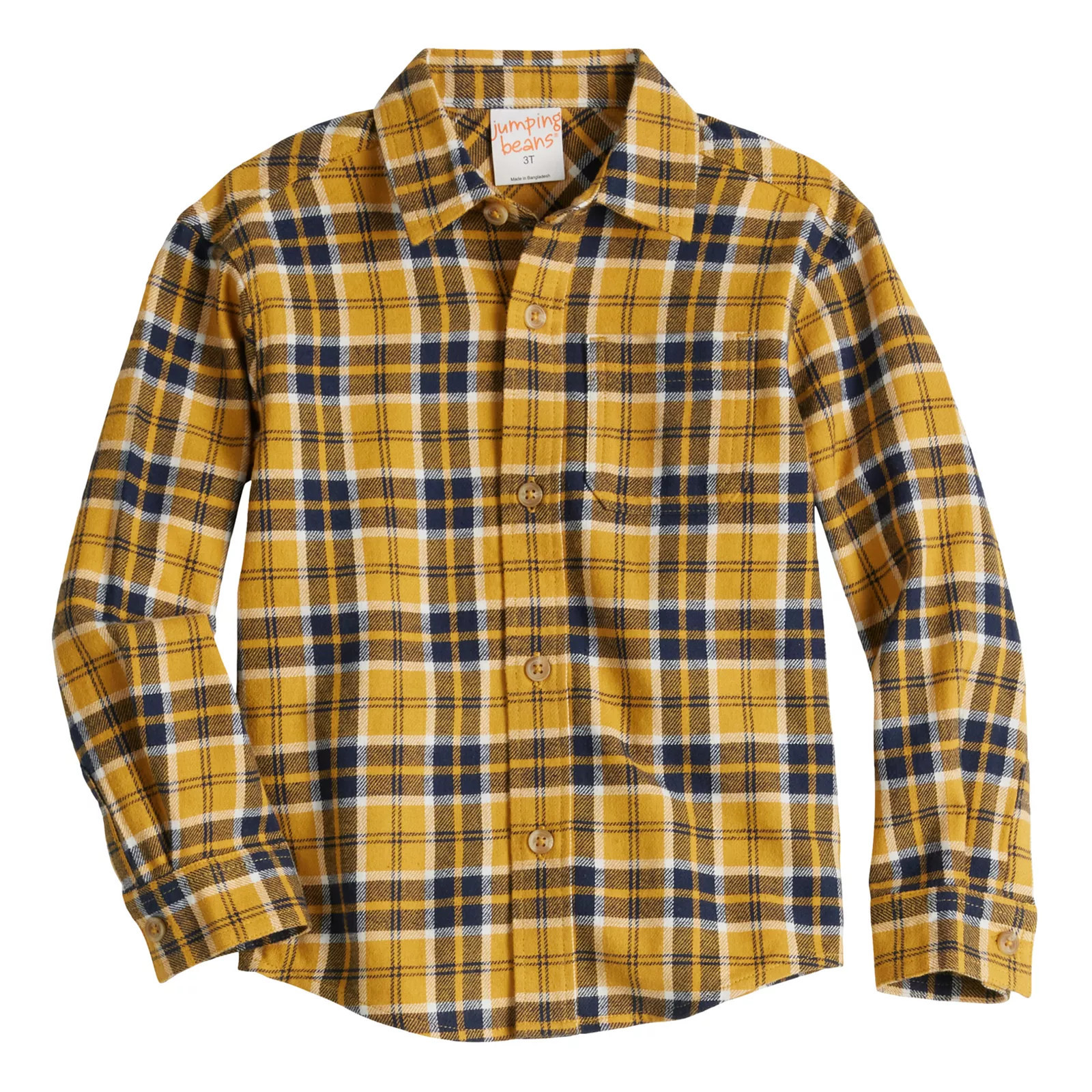 Toddler Boy Jumping Beans® Flannel Button Down Shirt, Toddler Boy's, Size: 18 Months, Light Bronze | Kohl's