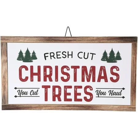 Belham Living White Fresh Cut Christmas Trees Christmas Decorative Sign, 18.9 in | Walmart (US)