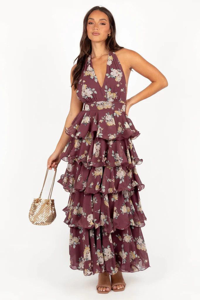 Kendall Maxi Halterneck Dress - Dark Wine | Petal & Pup (US)