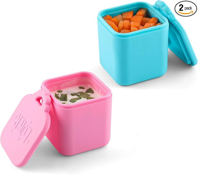 2PCS Dip Containers Compatible with OmieBox, 4oz Silicone Salad Dressing Container To Go for Most... | Amazon (US)