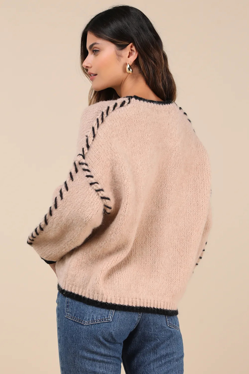 Cuddly Situation Light Brown Whipstitch Pullover Sweater | Lulus
