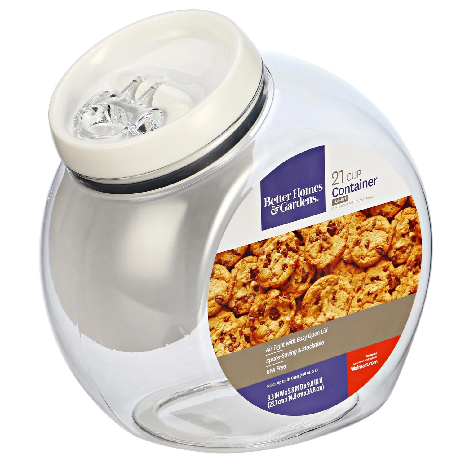 Better Homes & Gardens Flip-Tite Round Container, 21 Cup | Walmart (US)