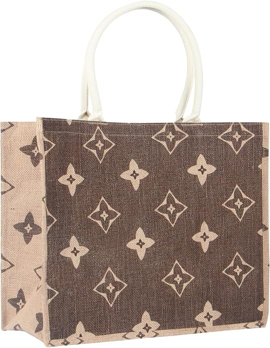 Large-Beach-Bag-Jute-Straw-Bag-Beach-Tote-Burlap-Shoulder-Reusable-Grocery-Shoulder-Handbag for W... | Amazon (US)