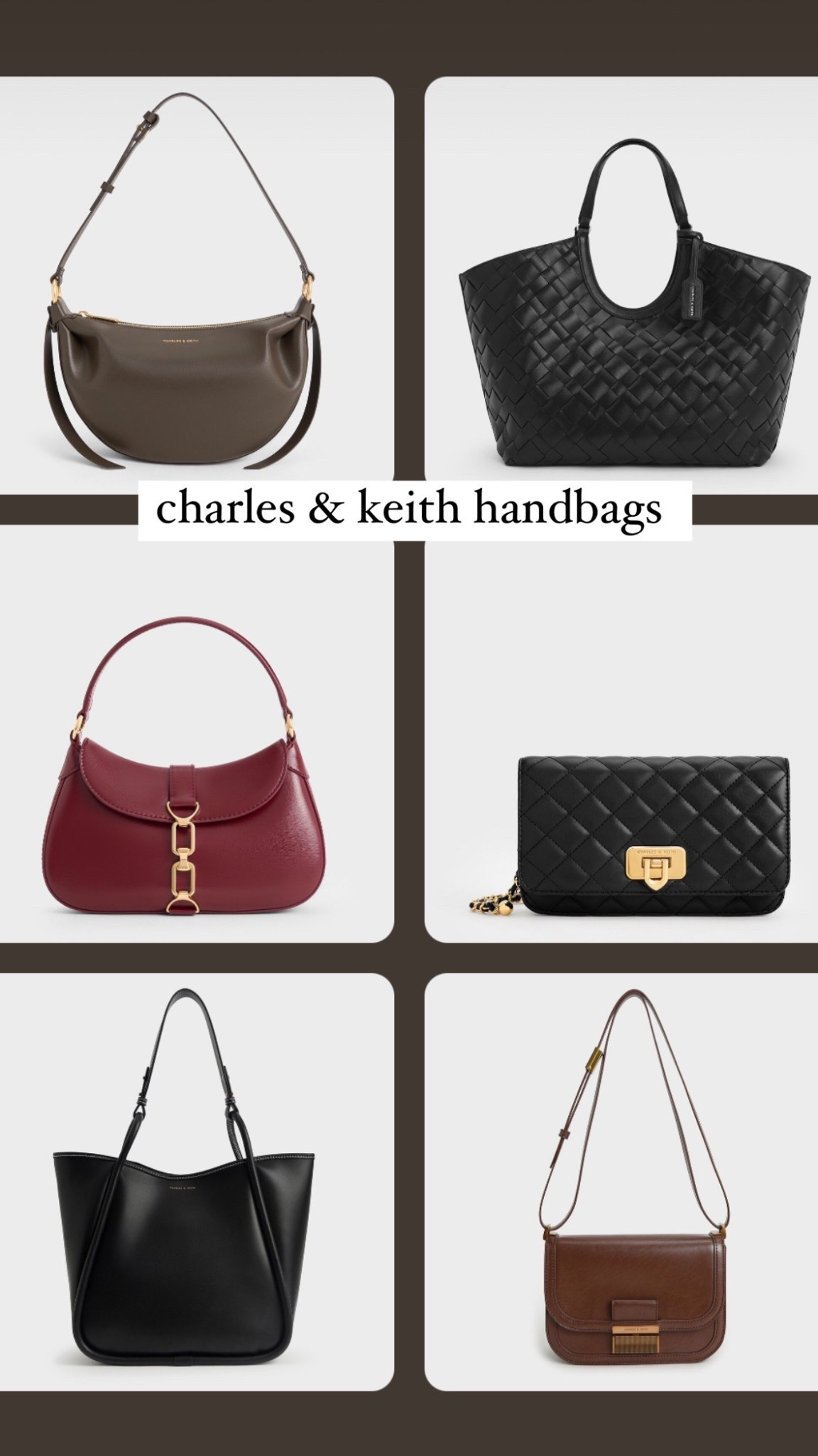charles & keith handbags that i’m loving right now 

get 15% off your purchase with code — COMAMBW15-2ZFLI9IVXS

#LTKspring #LTKbag #LTKAprilSpotlight