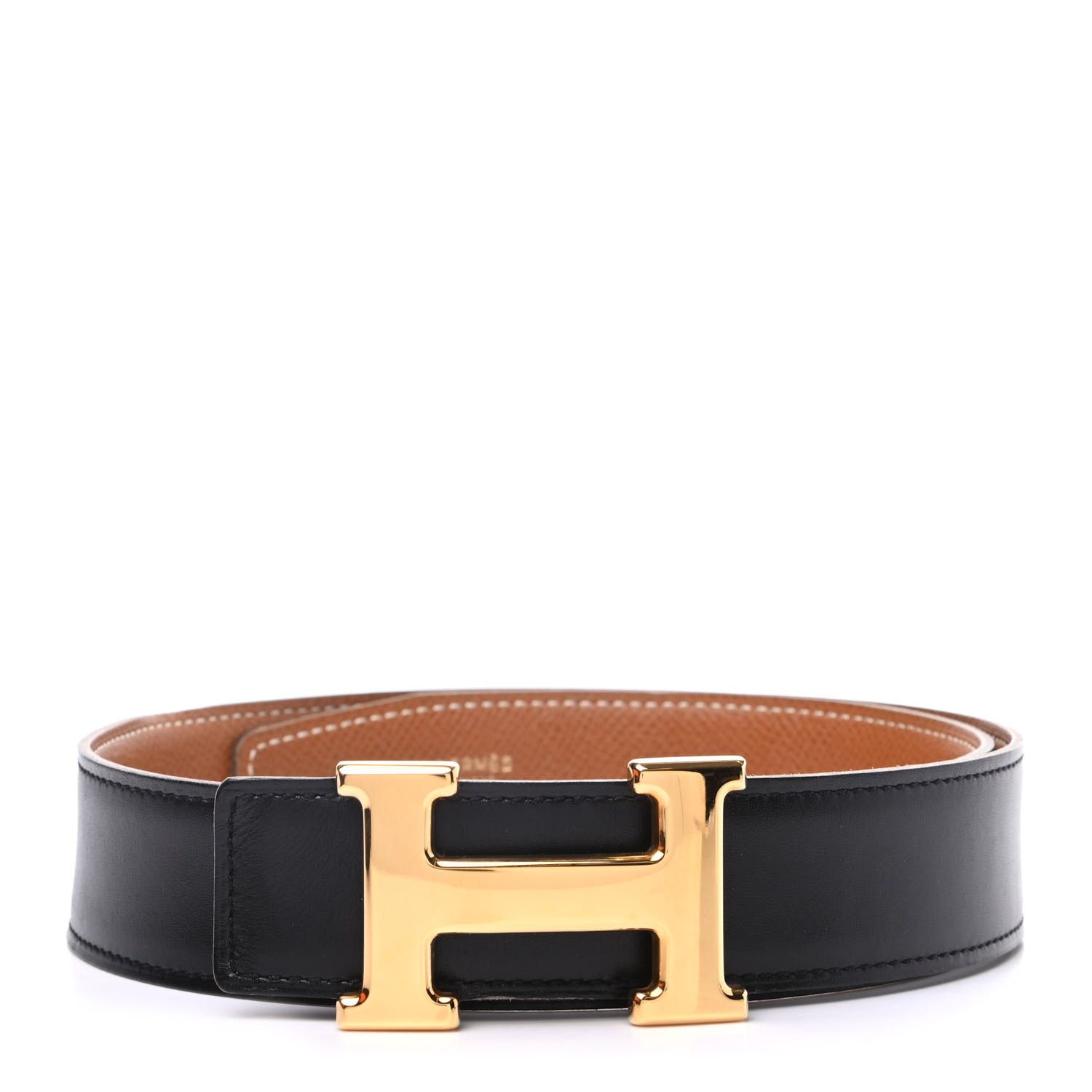 Box Togo 32mm H Belt 65 Black Gold | Fashionphile