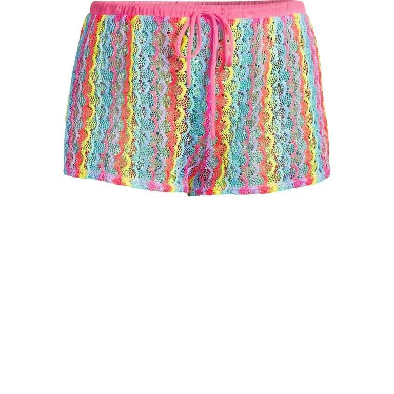 No Boundaries Juniors’ Crochet Coverup Shorts, Sizes XS-XL | Walmart (US)