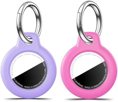 [2 Pack] for Airtag Holder Case with Keychain, Shockproof GPS Cover Anti-Scratch Key Chain for Ai... | Amazon (US)