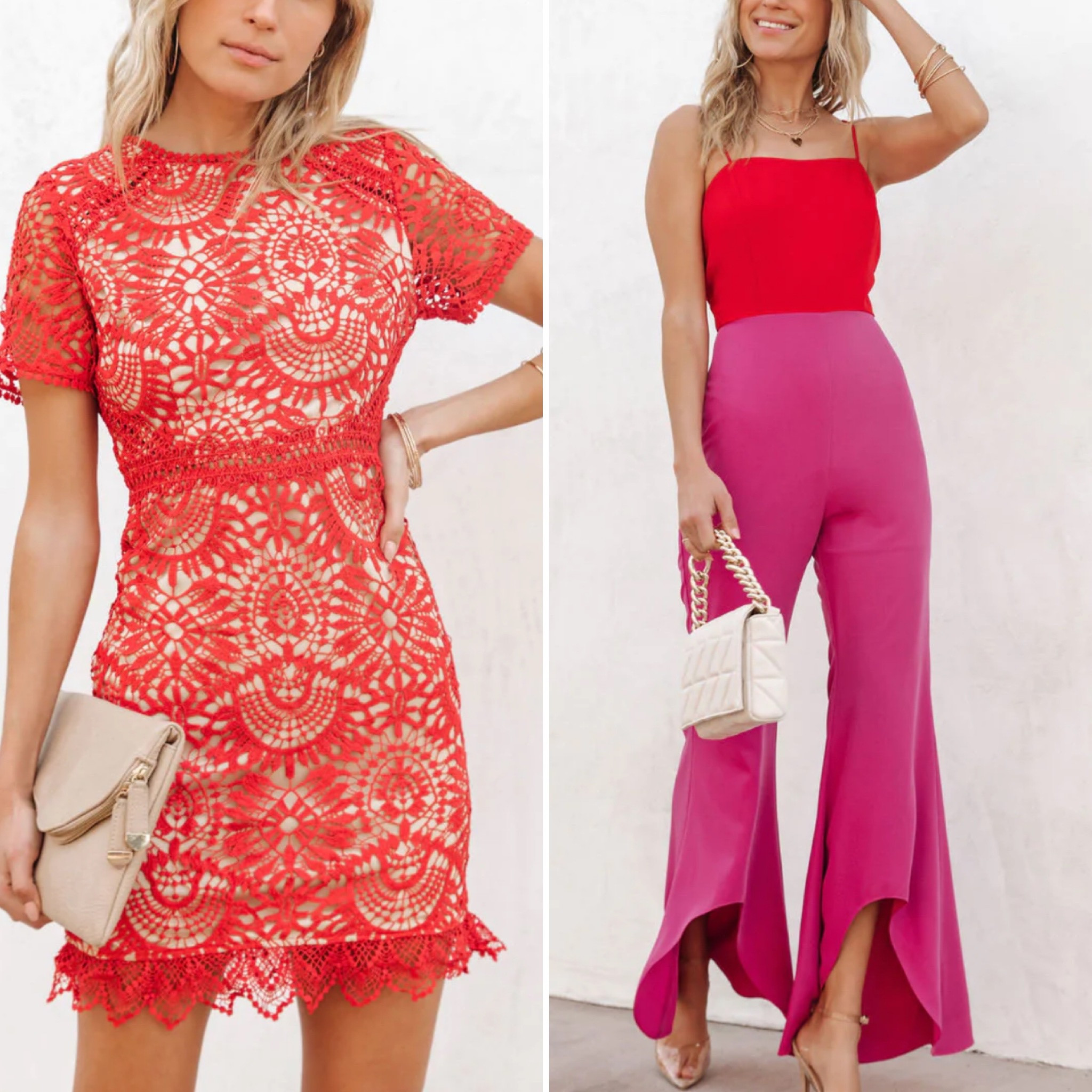 Valentines day, red dress, red pink jumpsuit 

#LTKFind #LTKstyletip #LTKSeasonal