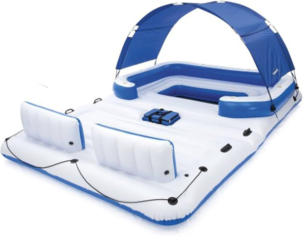 Bestway Hydro-Force Tropical Breeze 6 Person Inflatable Party Island Water Float Lounger with 6 C... | Amazon (US)