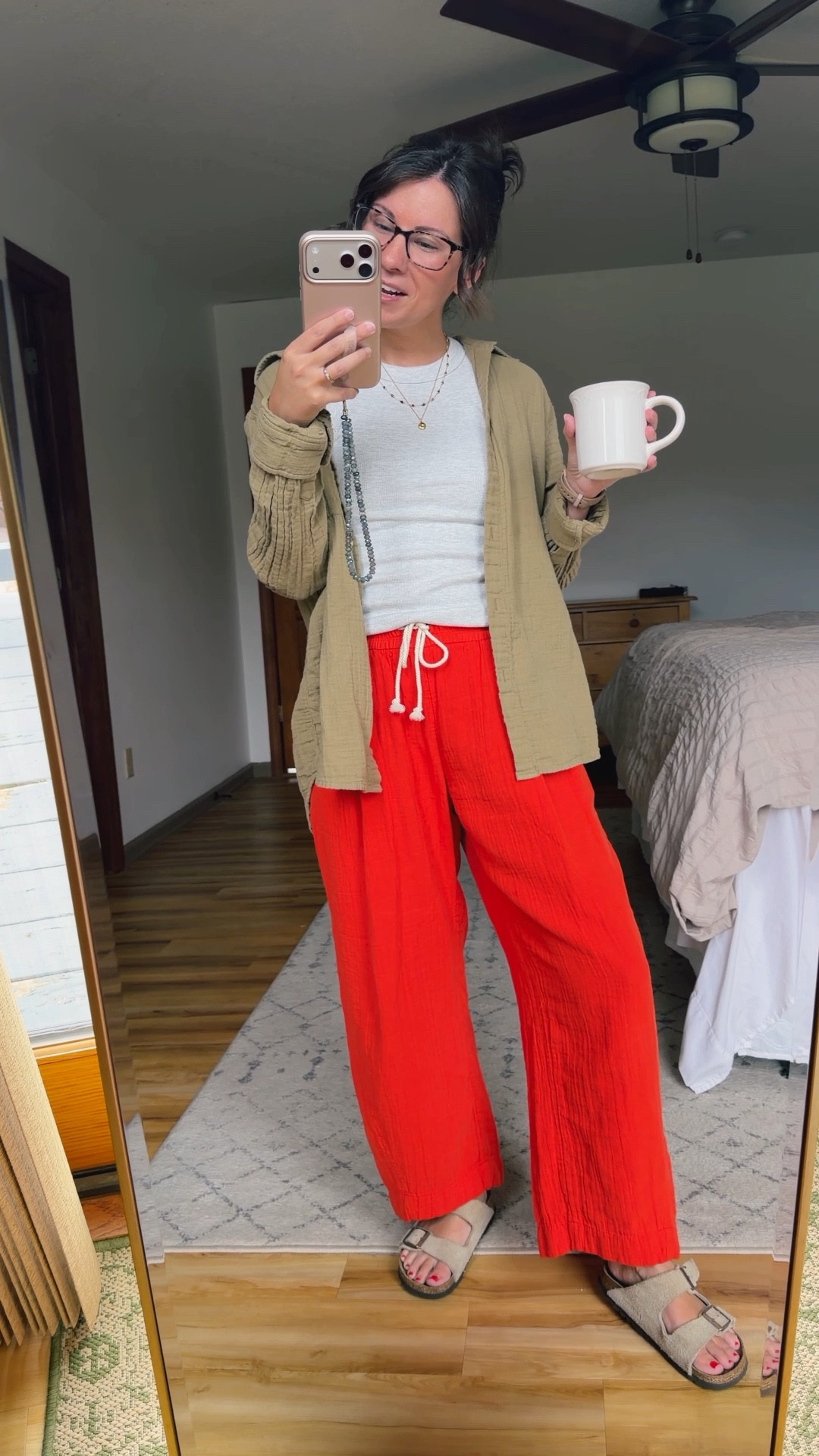 wearing size small in my tank, xs in my gauze button up (my color is sold out, others are available, also linked sone similarly colored one) and xs petite in my pants. My Birkenstock sandals are size 36. 




#LTKSeasonal #LTKootd #LTKPetite