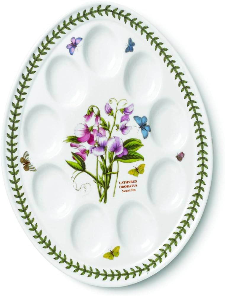 Portmeirion Botanic Garden Deviled Egg Plate | 12 Inch Egg Serving Platter with Sweet Pea Motif |... | Amazon (US)