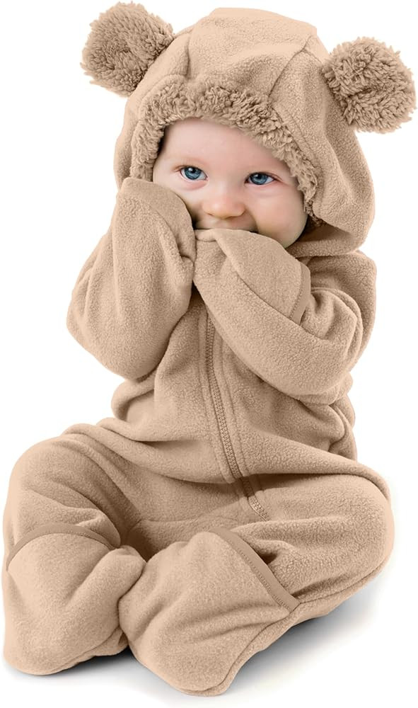 Cuddle Club Fleece Baby Bunting Bodysuit with Hood, Convertible Mittens & Booties, Car Seat Frien... | Amazon (US)