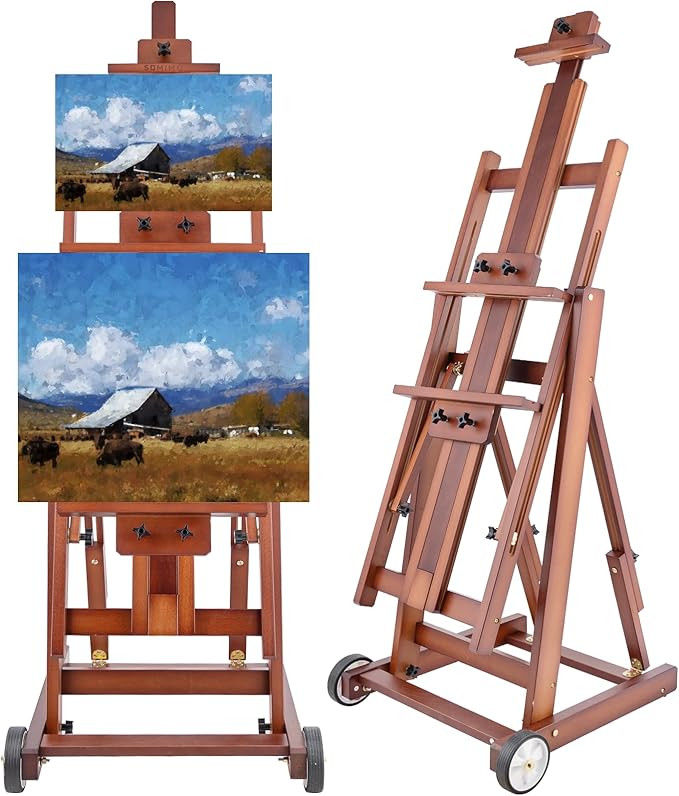 H-Frame Studio Easel, Adjustable Beechwood Artist Painting Easel, Large Floor Easel Stand for Adu... | Amazon (US)