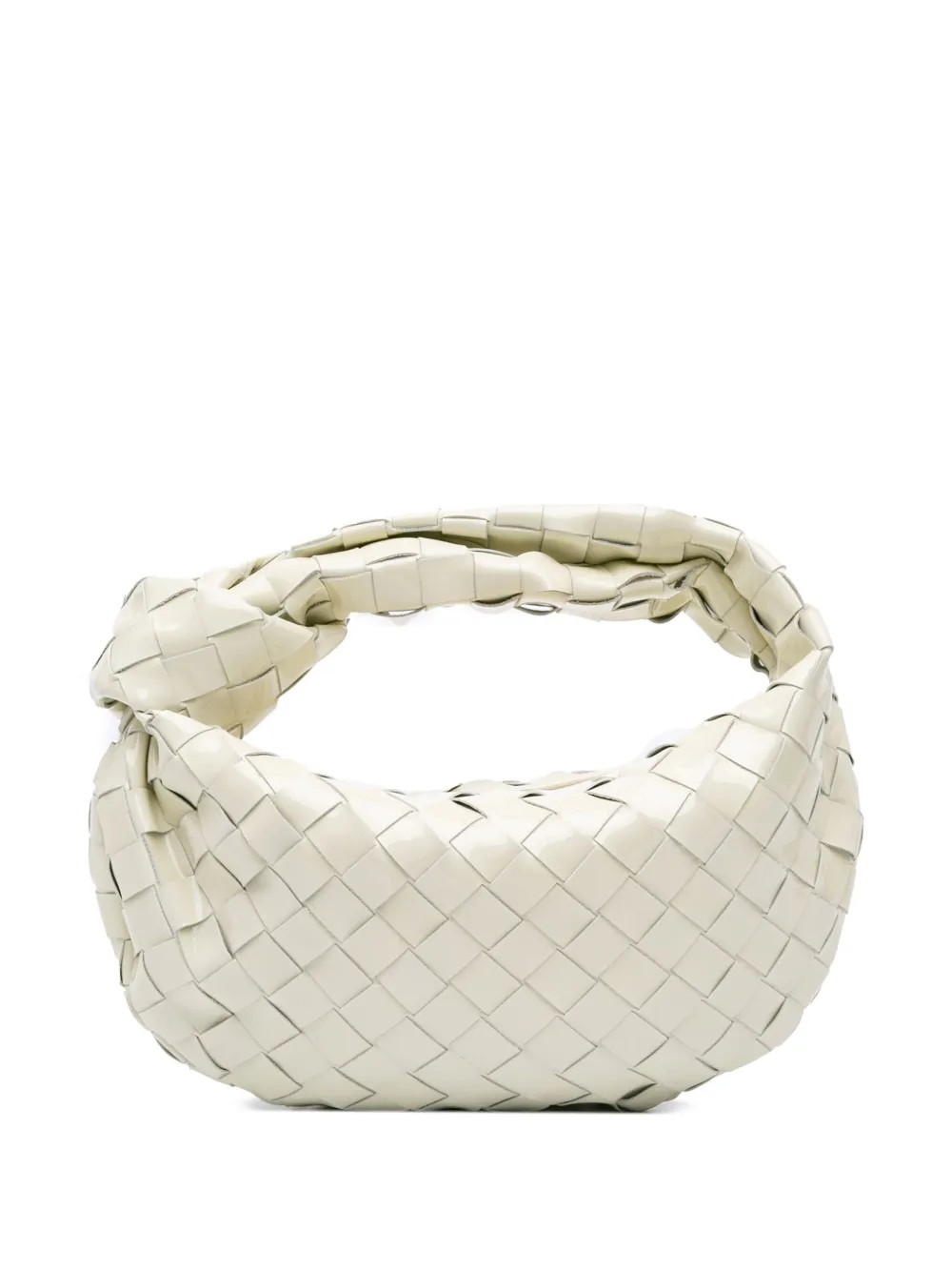 Bottega Veneta Pre-Owned 2012-2025 Mini Patent Intrecciato Jodie hobo bag - White | Farfetch Global
