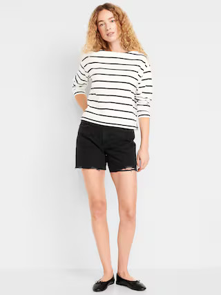 High-Waisted OG Jean Cut-Off Shorts -- 5-inch inseam | Old Navy (US)