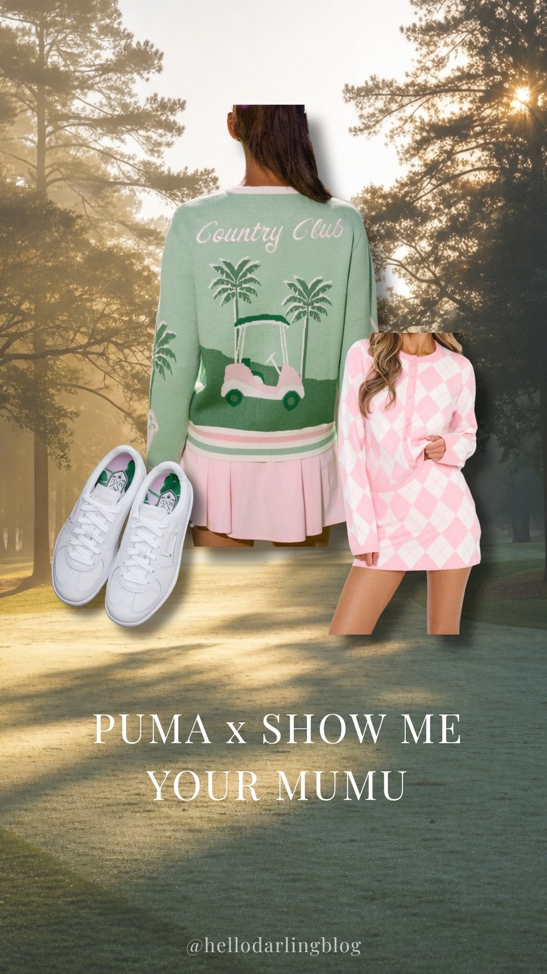 Country club outfit ⛳️💚 obsessed with this green golf sweater + pink tennis skirt combo from PUMA x Show Me Your Mumu - the perfect preppy spring outfit. Styled with white sneakers for an easy golf outfit or tennis outfit look. Ideal for resort wear, country club style, and elevated athleisure.

Country club outfit, golf outfit women, tennis outfit, preppy spring outfit, green sweater outfit, pink tennis skirt outfit, white sneaker outfit, resort wear, country club style, athleisure outfit - all linked on my LTK 💚 

#LTKfitnessgoals #LTKActive #LTKSeasonal