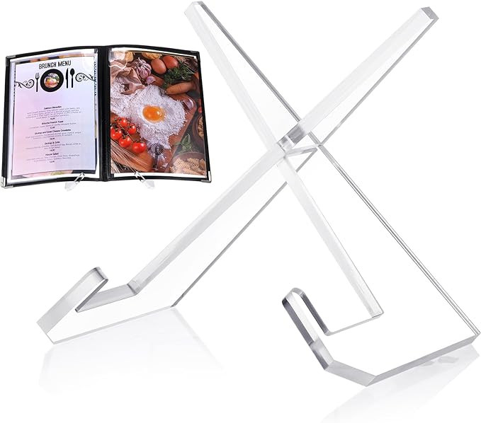 Acrylic Cookbook Stand Cook Book Stand for Kitchen Counter Cookbook Holder Clear Recipe Book Hold... | Amazon (US)