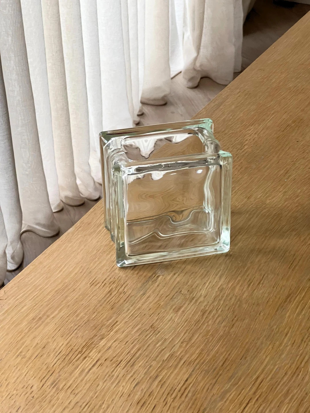 Vintage Brutalist Heavy Glass Vase, MCM Interior Home Decor - Etsy | Etsy (US)