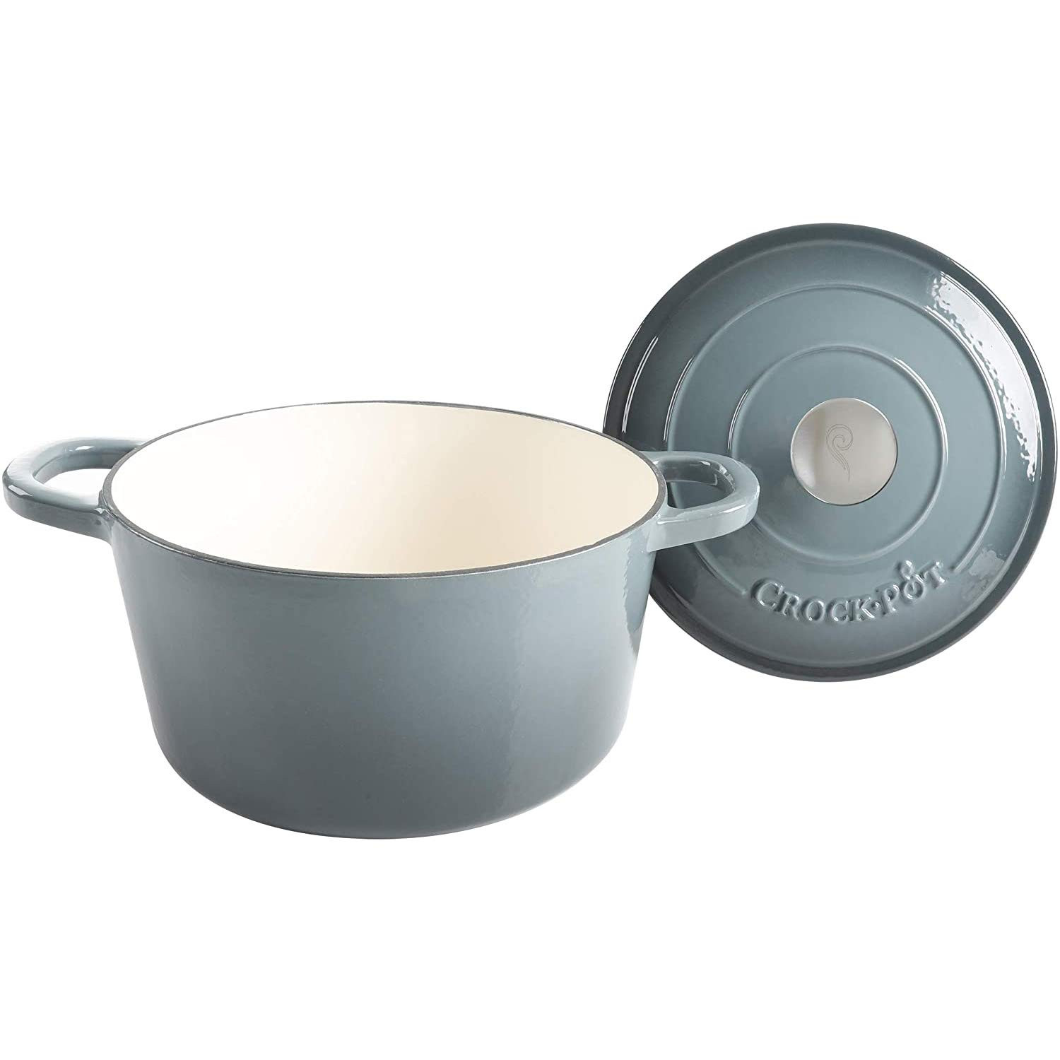 Crock-Pot Artisan Round Enameled Cast Iron Dutch Oven, 7-Quart, Slate Gray | Amazon (US)