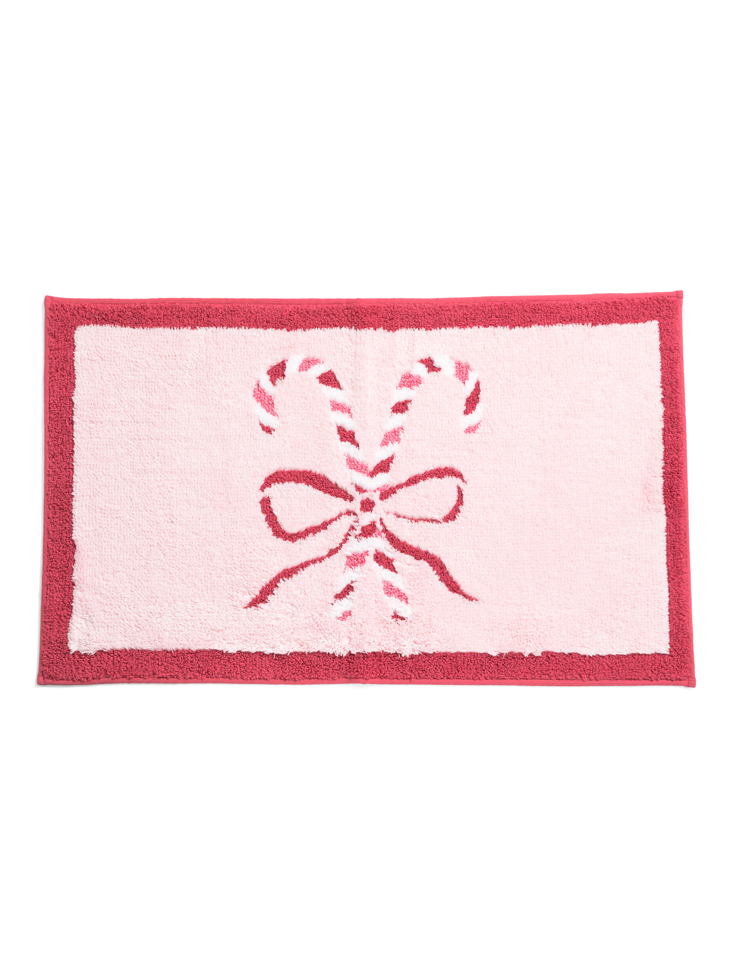 21x34 Candy Cane Bow Bath Rug | TJ Maxx