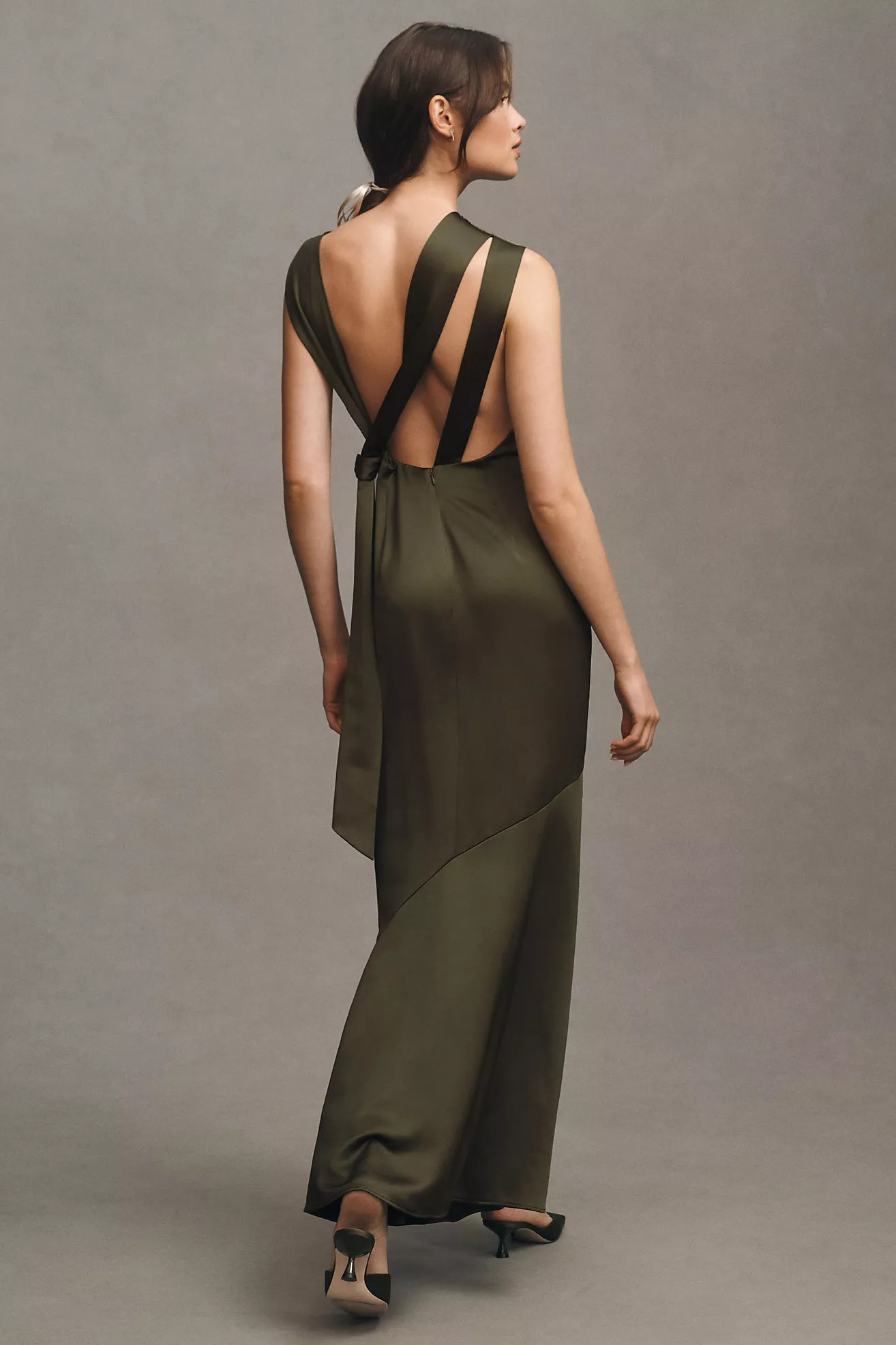 Significant Other Lana Cowl-Neck Tie-Back Satin Maxi Dress | Anthropologie (US)