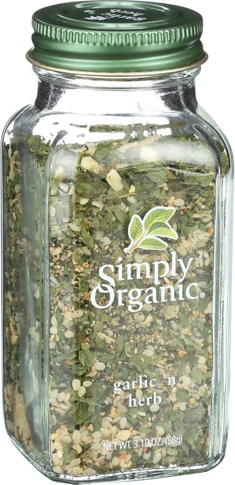 Simply Organic Garlic 'n Herb Certified Organic, 3.1-Ounce Glass Bottle | Amazon (US)