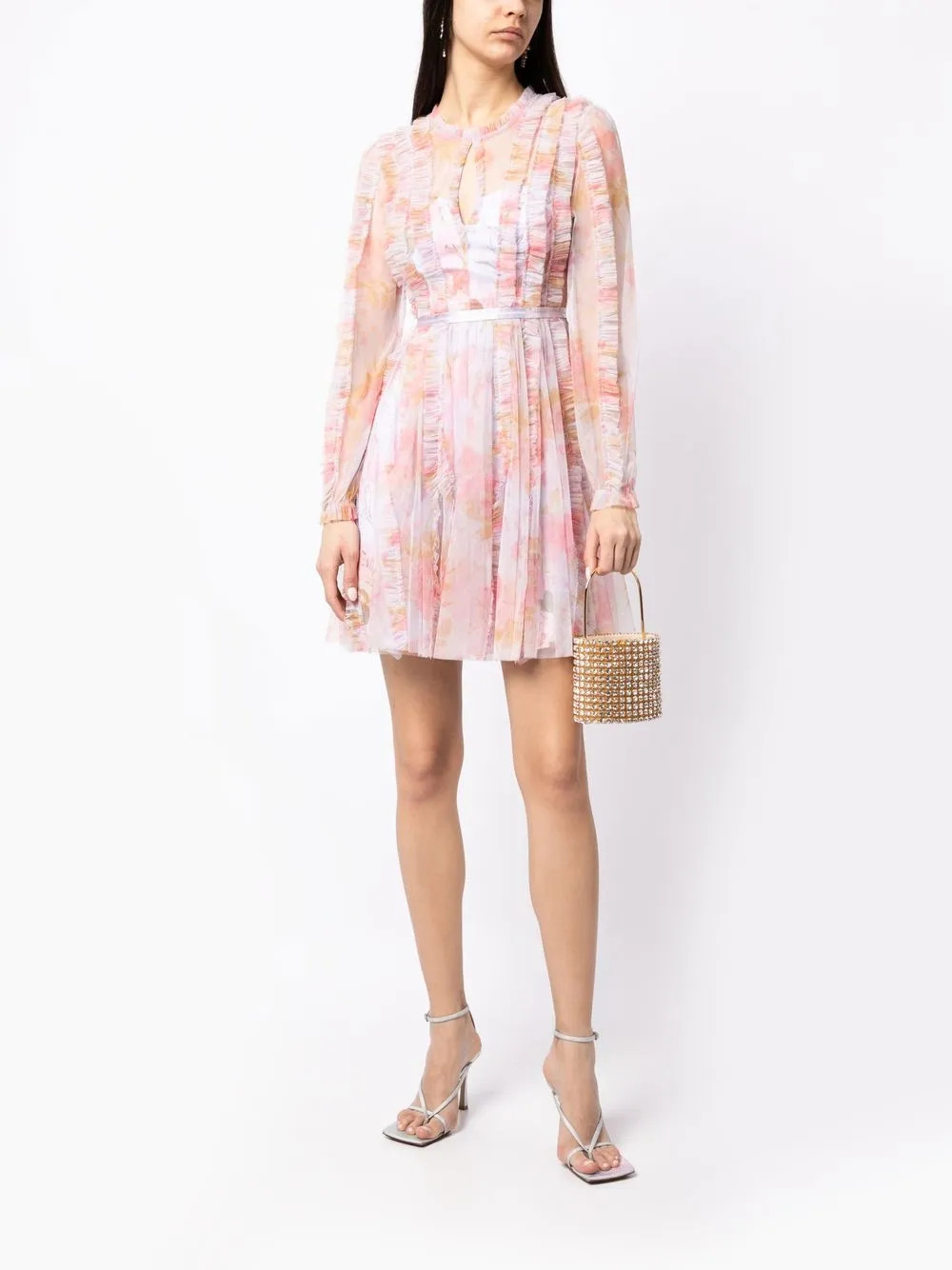 Needle & Thread Bluebell Garden Ruffled Mini Dress - Farfetch | Farfetch Global