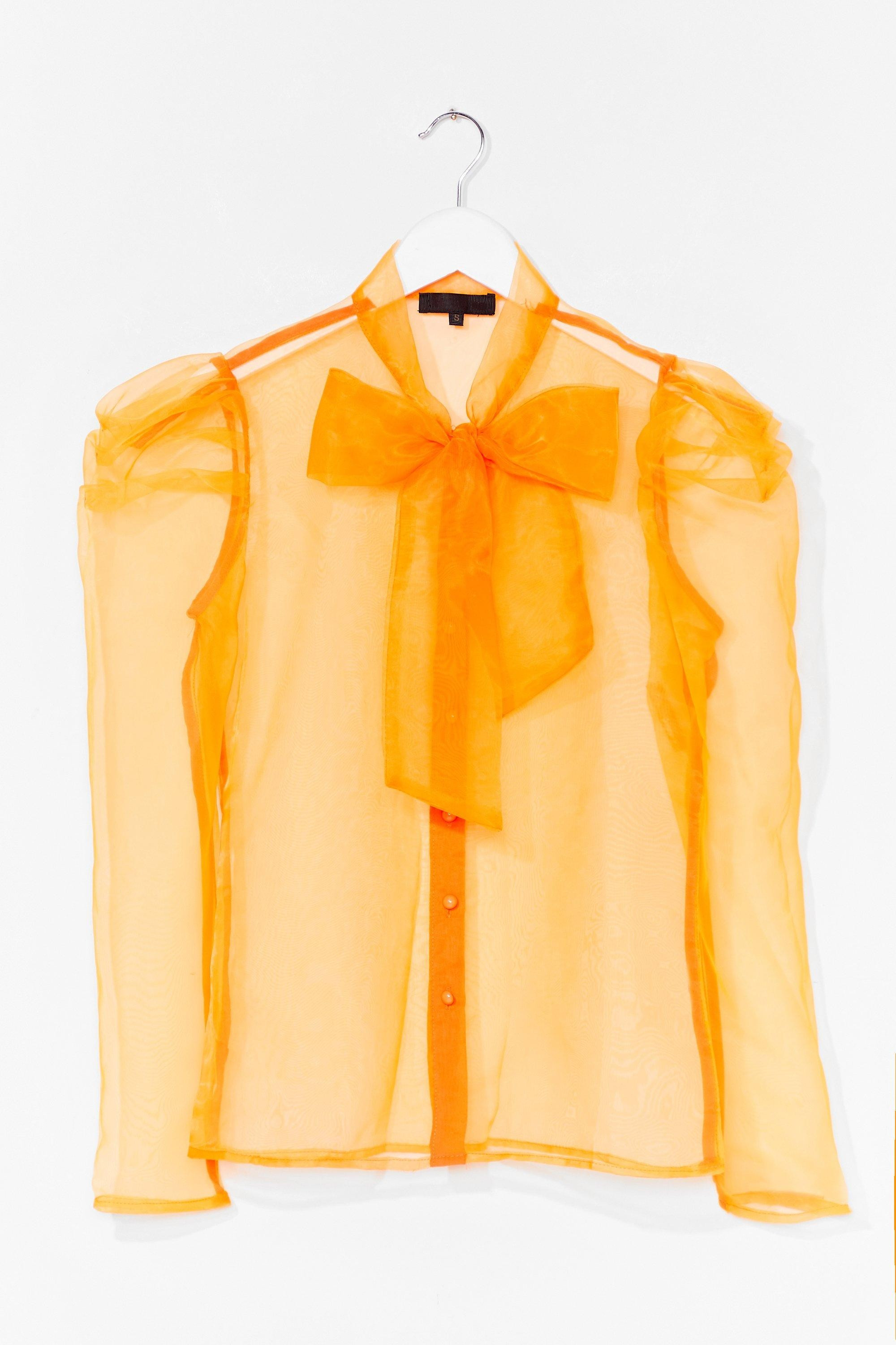 Womens Bow 'Em How It's Done Organza Blouse - Orange | NastyGal (US & CA)