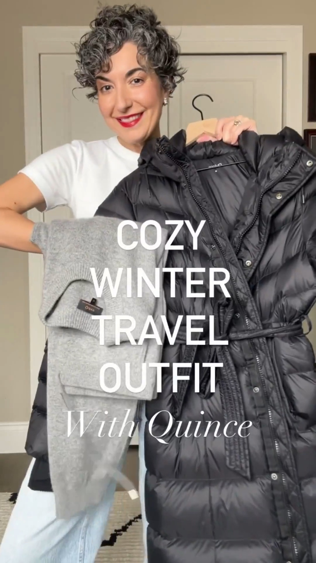 Stay cozy and warm while traveling this winter with my favorite cashmere and down pieces from @onequince! 
.
Sustainably made, affordable and stylish! I’m wearing a medium in coat, crew neck sweater and matching pants!
.
.
#quincepartner #liketkit @shop.ltk


#LTKgrwm #LTKTravel